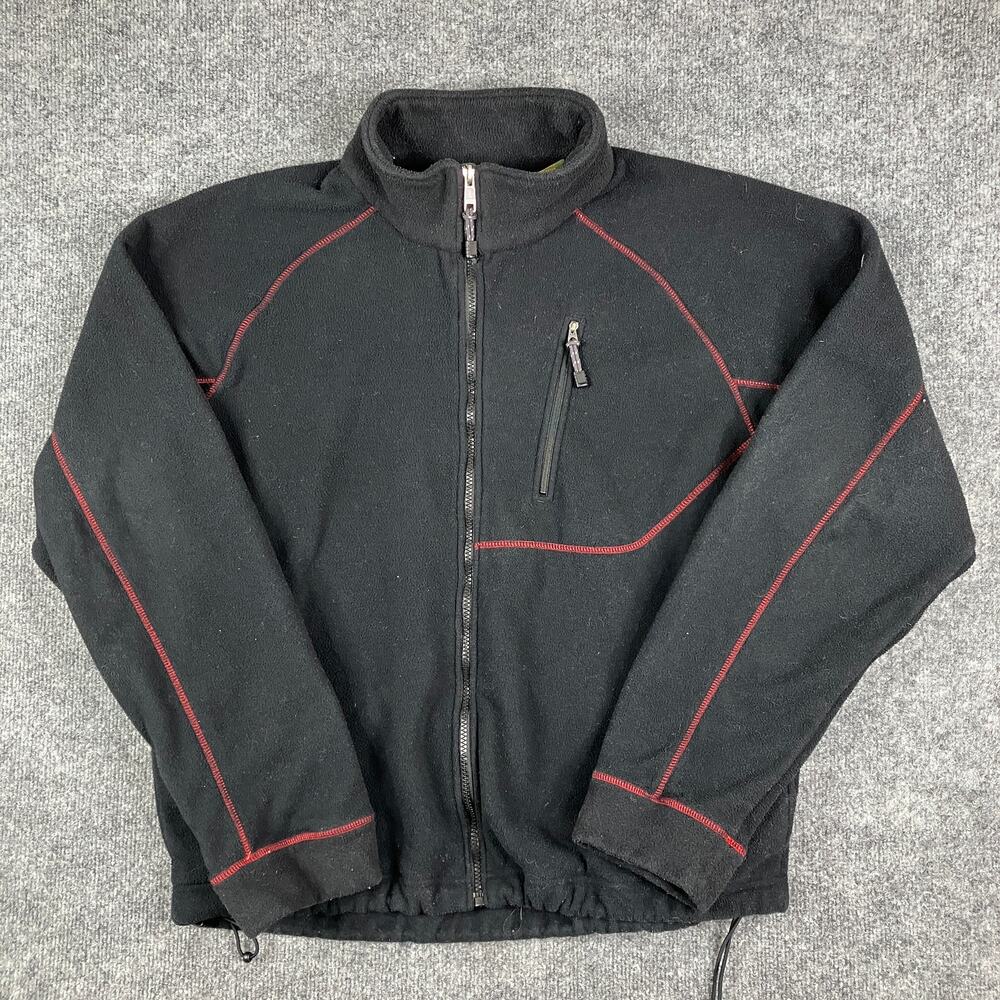 Timberland Jacket Mens XL Black Fleece Full Zip Outdoor Hiking Weathergear